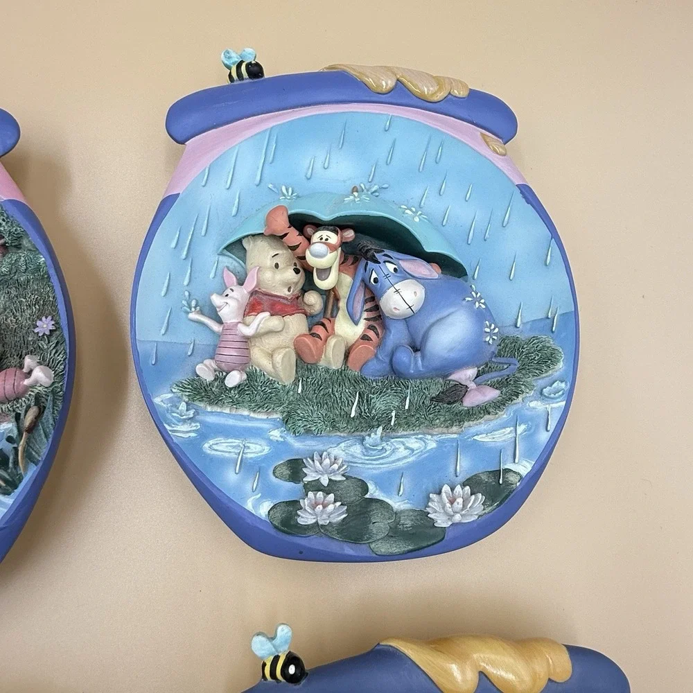 Winnie the Pooh Bradford Exchange Collector Plate Lot Of 4 Nursery Decor Painted